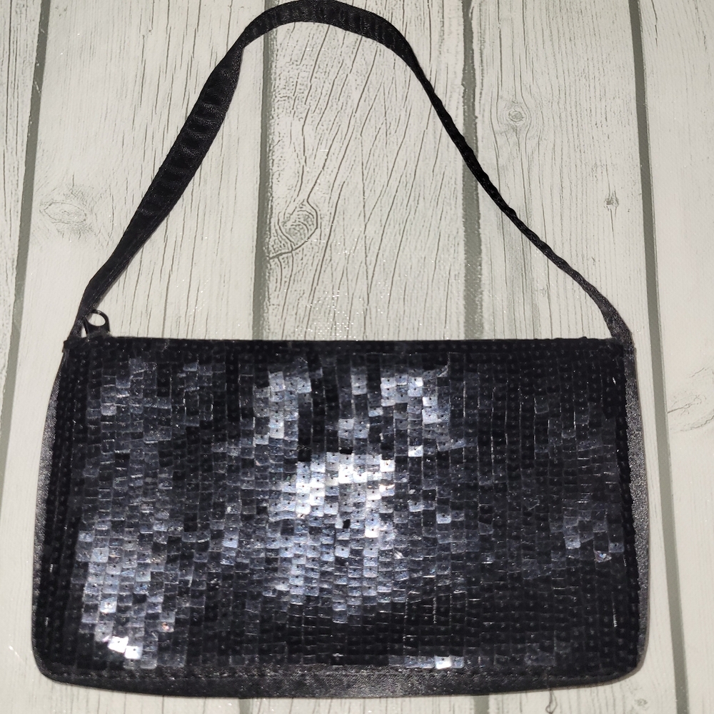 Sequin Black Evening Clutch